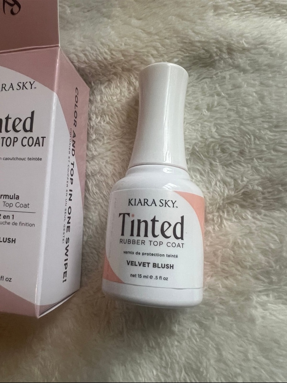 Kiara Sky Tinted Rubber Gel + Top Coat 2 In One Formula Velvet Blush Net 15 ml